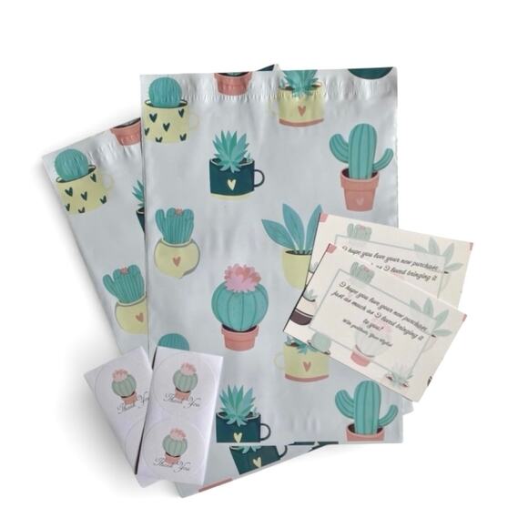 Pak n ship Other - Succulents 10x13 Poly Mailers & 4x6 Thank You Cards & 2.5” Thank You Stickers